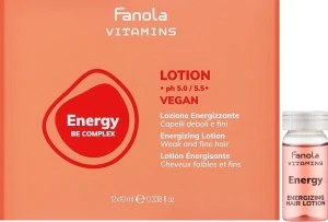 Энергетический лосьон для ослабленных и тонких волос - Fanola Vitamins Energy Be Complex Lotion, 12 мл, 10 шт