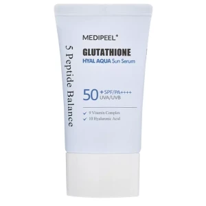 Сонцезахисна сироватка для обличчя - Medi peel Glutathione Hyal Aqua Sun Serum SPF 50+, 50 мл