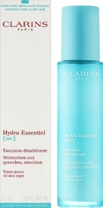 Увлажняющая и смягчающая эмульсия для лица - Clarins Hydra-Essentiel [HA²] Moisturizes And Quenches Emulsion, 75 мл