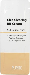 ВВ-крем с центеллой - PURITO Cica Clearing BB Cream, 13 тон - Neutral Ivory, 1 мл