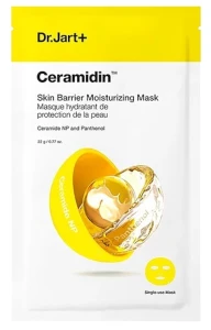 Ультразволожуюча тканинна маска для обличчя з керамідами - Dr. Jart Ceramidin Skin Barier Moisturizing Mask, 22 г