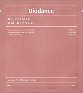 Нічна гідрогелева маска з колагеном для еластичності шкіри - BIODANCE Bio-Collagen Real Deep Mask, 1 шт