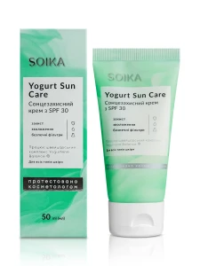 Сонцезахисний крем для обличчя SPF30 із комплексом пребіотиків - Soika Yogurtene Balance Yogurt Sun Care SPF30, 50 мл