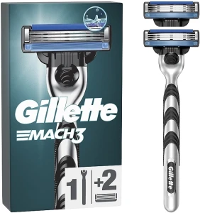 Бритва чоловіча + 2 змінних картриджа - Gillette Mach3