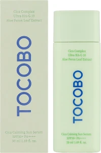 Сонцезахисна сироватка для чутливої ​​шкіри - TOCOBO Cica Calming Sun Serum SPF50+ PA++++, 50 мл