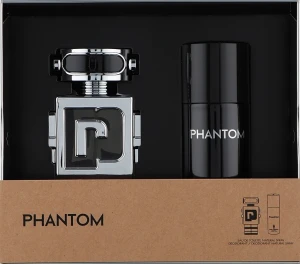 Набір парфумований чоловічий - Paco Rabanne Phantom, (edt 100ml+deo 150ml) metal box