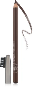 Олівець для брів, зі щіточкою - Aden Cosmetics Eyebrow Pencil, 076 - Brown