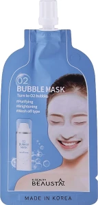 Кислородная маска для лица - BEAUSTA O2 Bubble Mask, 20 мл