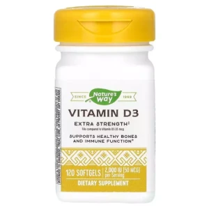 Витамин D3 - Nature's Way Vitamin D3 Extra Strength, 50 мкг (2000 МО), 120 гелевых капсул