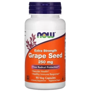 Екстракт виноградних кісточок - Now Foods Extra Strength Grape Seed, 250 мг, 90 вегетаріанських капсул