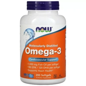 Омега-3 - Now Foods Омега-3, 1000мг, 200 желатинових капсул