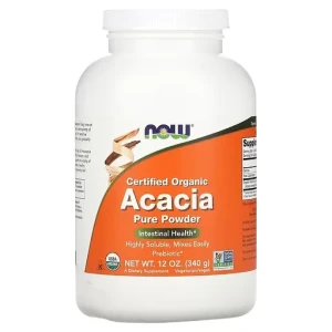 Клітковина акації сертифікований органічний порошок - Now Foods Organic Acacia Pure Powder, 340 г