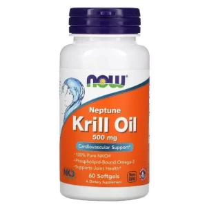 Крилевый Жир - Now Foods Krill Oil, 500мг, 60 желатинових капсул