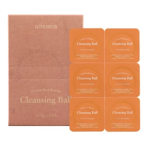 Очищающий шарик с экстрактом семян хлопка - Wismin Cotton Seed Barrier Cleansing Ball, 6 шт