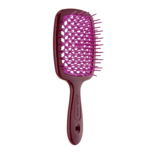 Гребінець для волосся - Janeke SMALL SUPER BRUSH, бургунді з рожевим, маленький