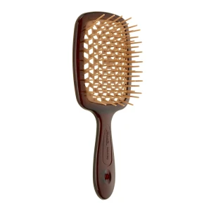 Гребінець для волосся - Janeke SMALL SUPER BRUSH, коричневий з бежевим, маленький