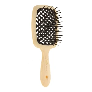 Расческа для волос - Janeke SUPER BRUSH, пастельно-желтая с черным