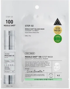 Двоетапна тканинна маска з голками (спікулами) для гладкості шкіри - VT Cosmetics REEDLE SHOT 100 2-STEP MASK, 1 шт
