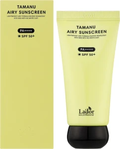 Сонцезахисний легкий крем з маслом таману - La'dor Tamanu Airy Sunscreen SPF 50+, 50 мл