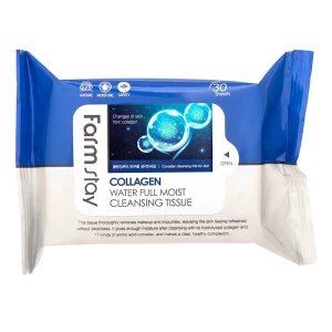 Серветки для зняття макіяжу з колагеном - FarmStay Ollagen Water Full Moist Cleansing Tissue, 30шт