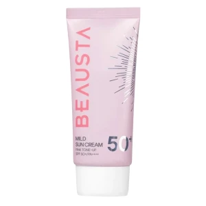 Сонцезахисний тонуючий крем - BEAUSTA Mild Sun Cream Pink Tone-Up SPF50+, 50 мл