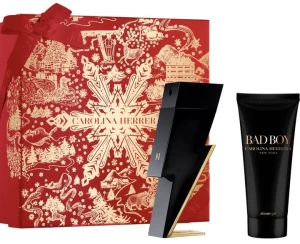 Набор парфюмированный для мужчин - Carolina Herrera Bad Boy, туалетная вода 100 мл + гель для душа 100 мл
