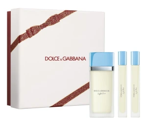 Парфумований набір жіночий - Dolce & Gabbana Light Blue, Туалетна вода 50 мл + Туалетна вода 10 мл+ Туалетна вода 10 мл