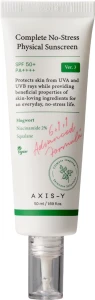 Легкий мінеральний сонцезахисний крем - AXIS-Y Complete No-Stress Physical Sunscreen Ver.3 SPF50+ PA++++, 50 мл