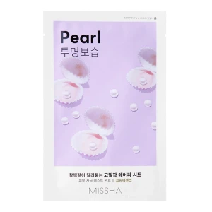 Тканинна тонізуюча маска з екстрактом перлів - Missha Airy Fit Sheet Mask Pearl, 1 шт, 19 г