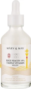 Осветляющая сыворотка для лица - Mary & May Rice Niacin 10% Triple Vitamin Serum, 80 мл