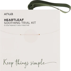 Заспокійливий набір для обличчя з хайттюйнією - ANUA Heartleaf Soothing Trial 4-Step Kit, (toner/40ml + pad/2pcs + ser/10ml + lot/20ml)