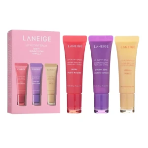 Набір сяючих бальзамів для губ - Laneige Lip Glowy Balm Trio Holiday Set, 3х10 г