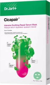 Зволожуюча та заспокійлива тканинна маска для обличчя - Dr. Jart Cicapair Intensive Soothing Repair Serum Mask, *PACK* (5ea)