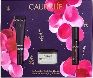 Набір по догляду за обличчям - Caudalie Premier Cru Set 2025, (e/cr/15ml + cr/15ml + sr/10ml)