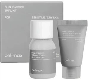 Мини-набор барьерных средств с керамидами - Celimax Dual Barrier Trial Kit, тонер 20 мл + крем 10 мл