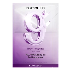 Ліфтинг-маска для підтяжки контуру обличчя - NUMBUZIN No.9 NAD+ BIO Lifting-sil Full Face Mask, 1 шт, 48 мл
