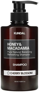 Безсульфатний шампунь для волосся з ароматом квітучої вишні - Kundal Honey & Macadamia Cherry Blossom, 500 мл