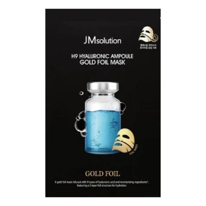 Тканинна маска зволожуюча з гіалуроновою кислотою - JMsolution H9 Hyaluronic Ampoule Gold Foil Mask, 35ml