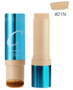 Тональный крем-стик с кисточкой - Enough Collagen 3X Moisture Stick Foundation SPF50+ PA++++, Тон 21N, 14 г