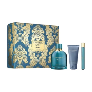 Dolce & Gabbana Парфумований набір чоловічий Light Blue Forever (парфумована вода, 100 мл + бальзам після гоління, 50 мл + парфумована вода, 10 мл)