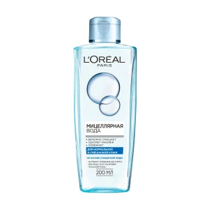 L’Oreal Paris Міцелярна вода для очищення обличчя для нормального та змішаного типу шкіри, 200 мл