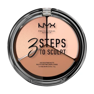 NYX Professional Makeup Палетка для контуринга лица 3 Steps To Sculpt Face Sculpting Palette 01 Fair, 5 г