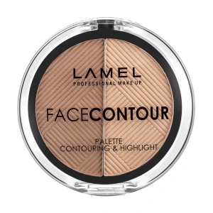 Lamel Professional Палетка для скульптурування обличчя Face Contour Palette (контурінг + хайлайтер) тон 401, 6 г