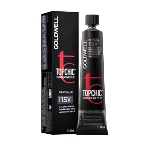 Goldwell Стойкая профессиональная краска для волос Topchic Permanent Hair Color 11-SV Special Silver Violet Blonde, 60 мл