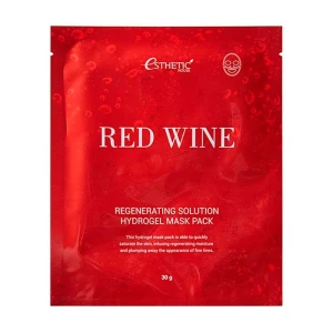 Антиоксидантна маска для омолодження та пружності шкіри обличчя з екстрактом червоного вина - Esthetic House Red Wine Regenerating Solution Hydrogel Mask Pack, 30 г