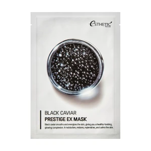 Esthetic House Антивікова тканинна маска для обличчя Black Caviar Prestige EX Mask на основі екстракту чорної ікри, 25 мл