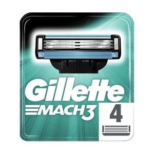 Gillette Змінні картриджі для гоління Mach 3, чоловічі, 4 шт