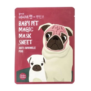 Holika Holika Тканевая маска для лица Baby Pet Magic Mask Sheet Anti-Wrinkle Pug Мопс, 22 мл
