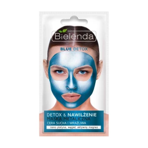 Bielenda Маска для лица очищающая BLUE DETOX металлическая для сухой и чувствительной кожи, 8г