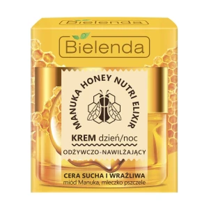 Поживний та зволожуючий крем для обличчя для сухої та чутливої ​​шкіри - Bielenda Manuka Honey, 50 мл